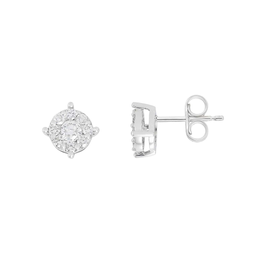 Comete Orecchini Oro bianco 750‰ e Rosa di Diamanti ORB1157