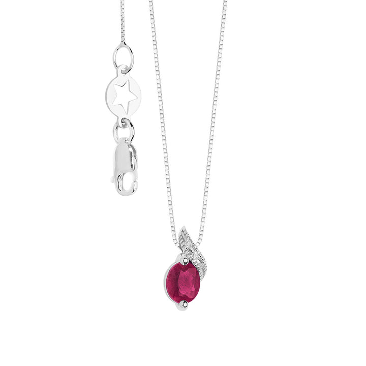 Comete Collana con Rubino e Diamanti in Oro bianco GLB1636