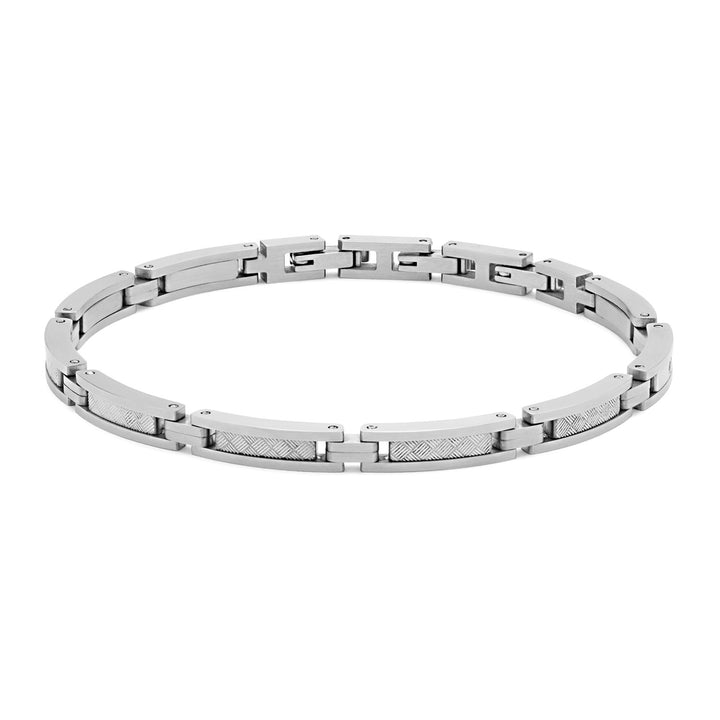 Comete Bracciale texture in Acciaio lucido e satinato UBR980