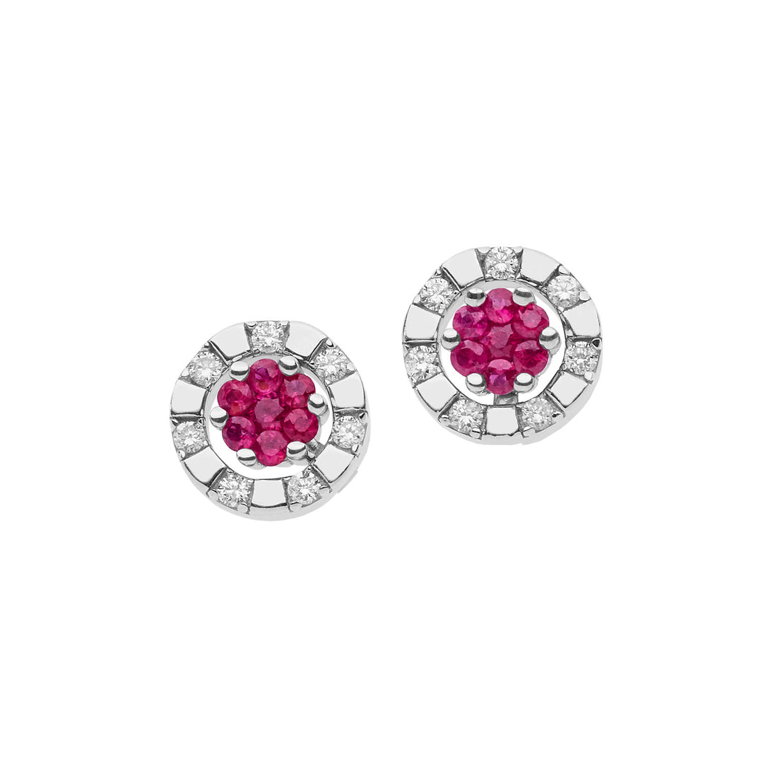 Comete Orecchini in Oro bianco con Diamanti e Rubini ORB878