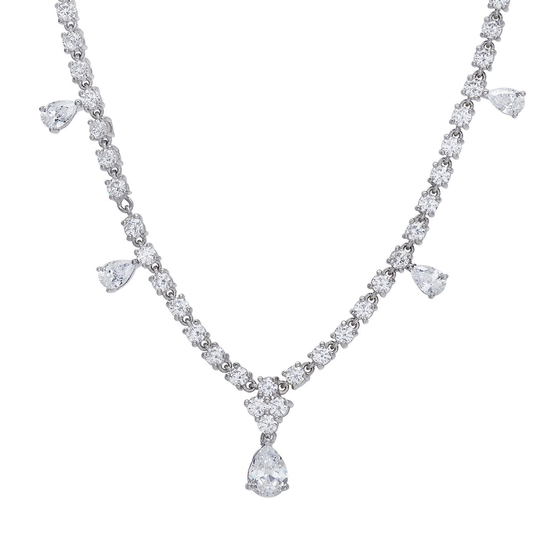 Comete Girocollo in Argento 925‰ e Zirconi bianchi a goccia GLA267