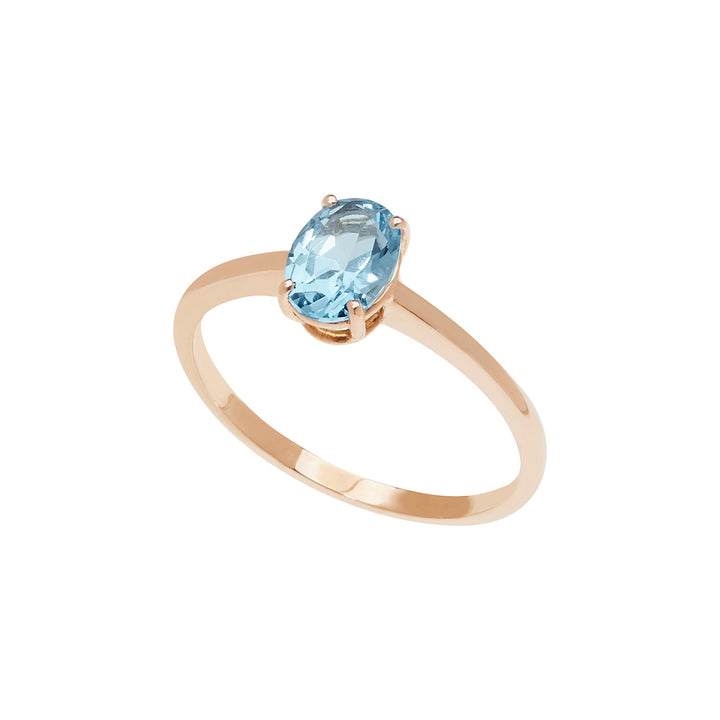 Comete Anello in Oro rosa con Topazio Azzurro Ovale ANB2679