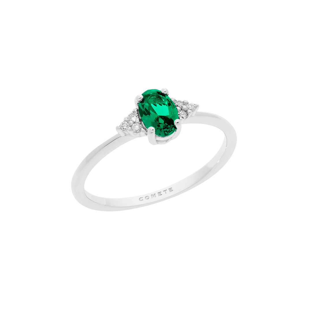 Comete Anello in Oro Diamanti e Smeraldo ovale ANB2654