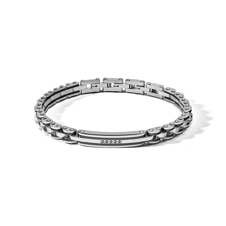 Comete Bracciale in Acciaio, pvd nero e Zirconi neri UBR1174