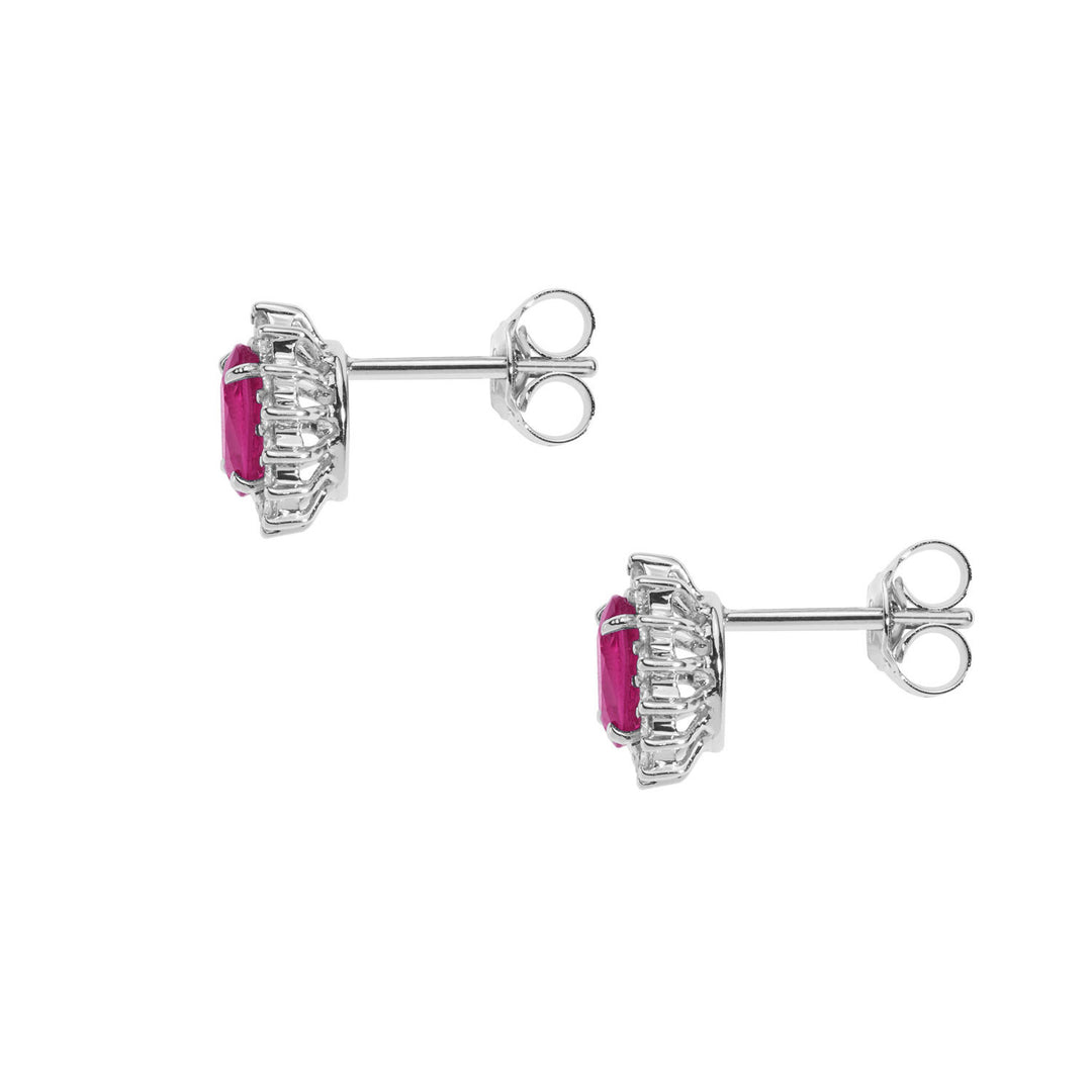 Comete Orecchini in Oro Diamanti e Rubino ovali ORB1023