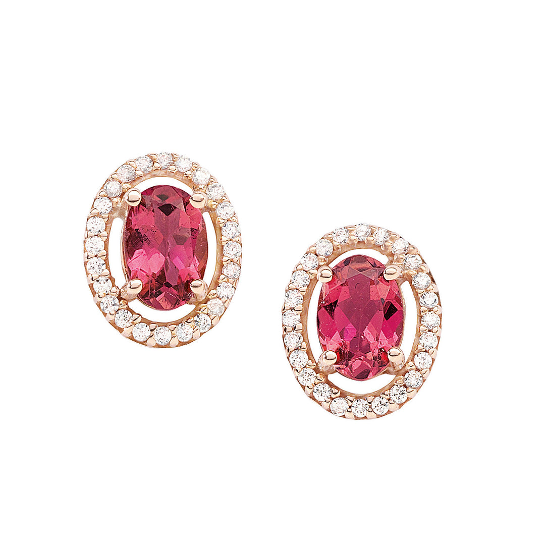 Comete Orecchini in Oro Rosa con Diamanti e Tormaline ORB586