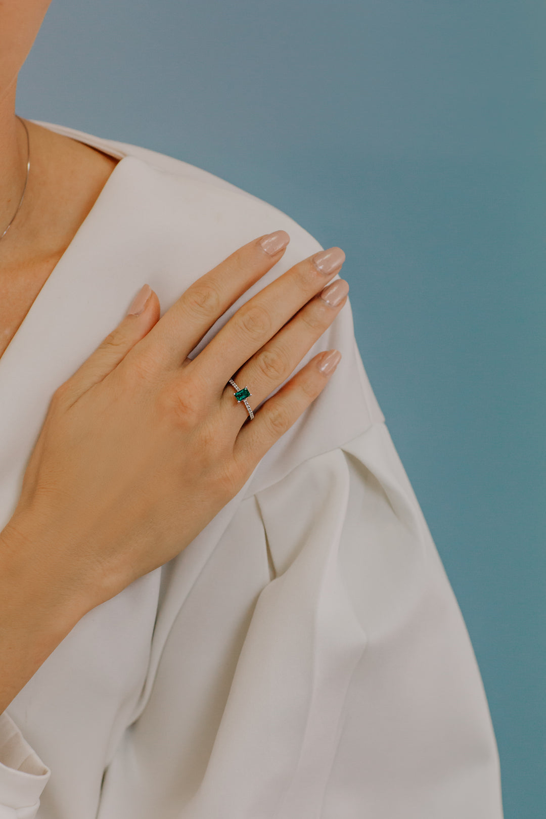 Comete Anello in Oro Diamanti e Smeraldo ANB2567
