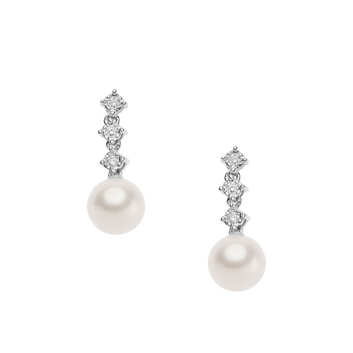 Comete Orecchini Perle in Oro e Diamanti Trilogy ORP740