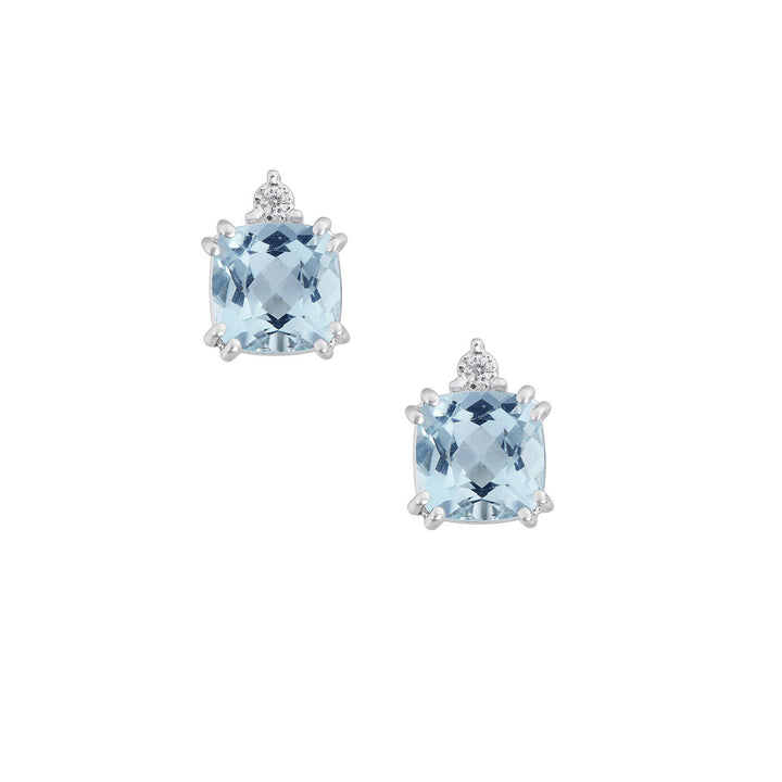 Comete Antique cut Aquamarine earrings in gold and white diamonds ORQ274