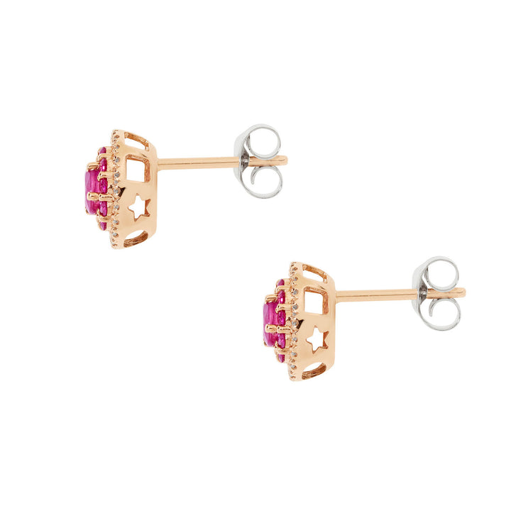 Comete Orecchini in Oro rosa Diamanti e Rubini ORB1032