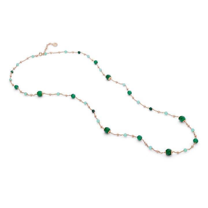 Comete Collana Argento 925‰ con Agata, Giada e Quarzo colorati GLA270