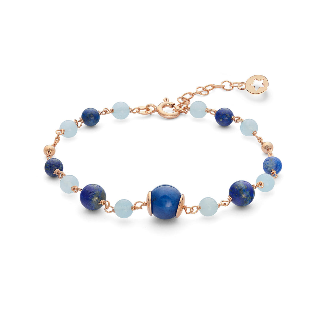 Comete Bracciale Argento 925‰ con Acquamarina, Lapis, Quarzo colorato BRA269