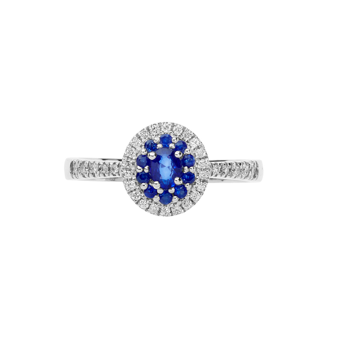 Comete Anello in Oro Diamanti e Zaffiri blu ANB2579
