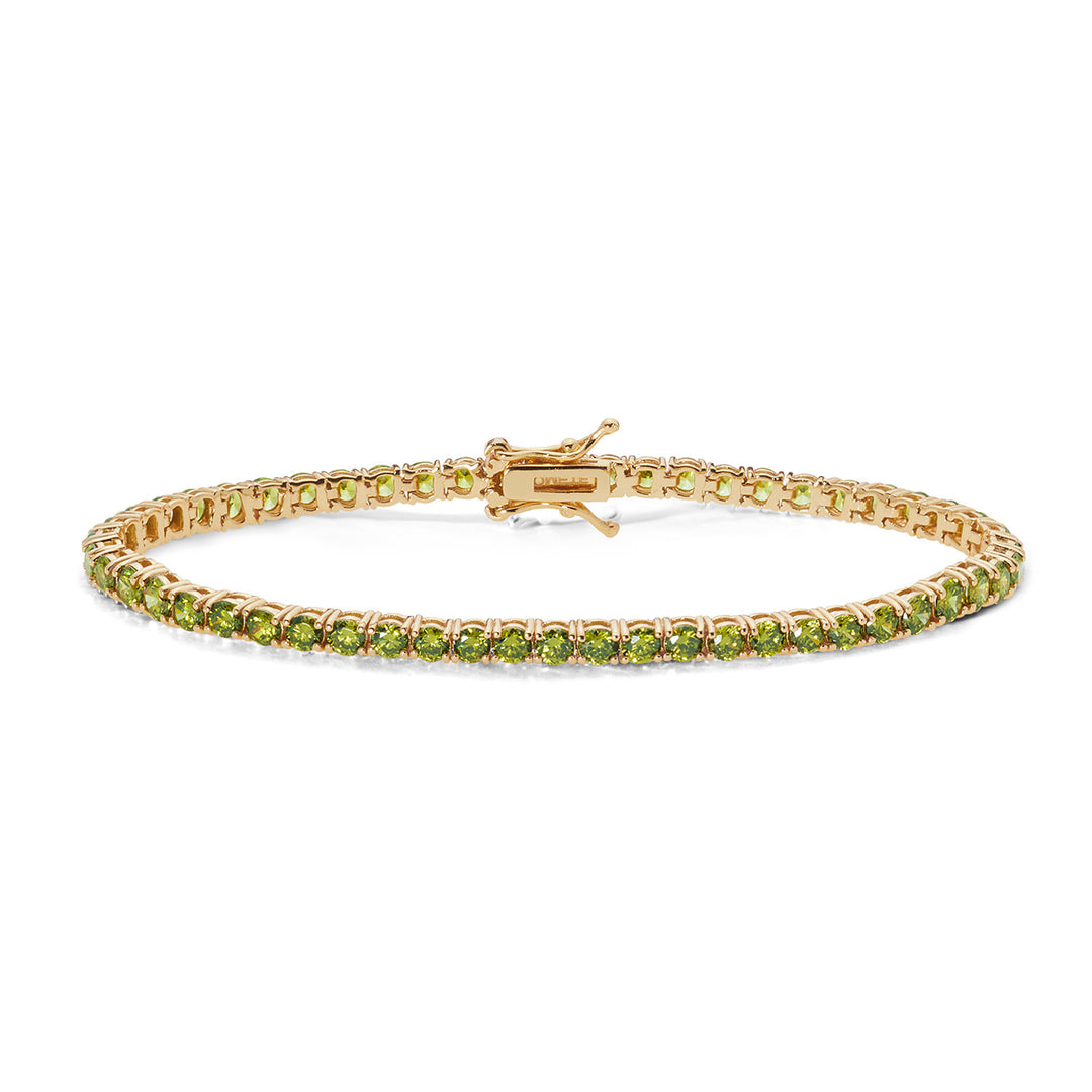 Comete Tennis in Argento giallo e zirconi Peridot BRA239M16