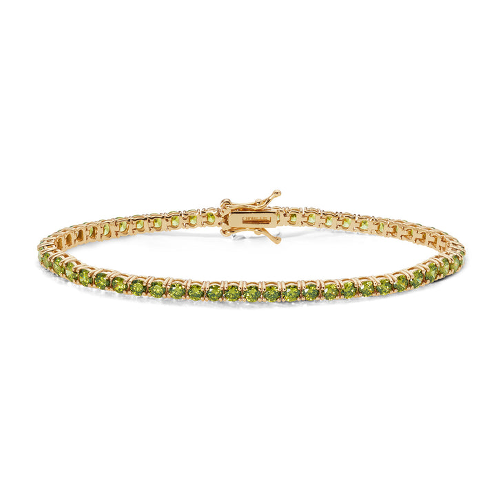 Comete Tennis in Argento giallo e zirconi Peridot BRA239M16