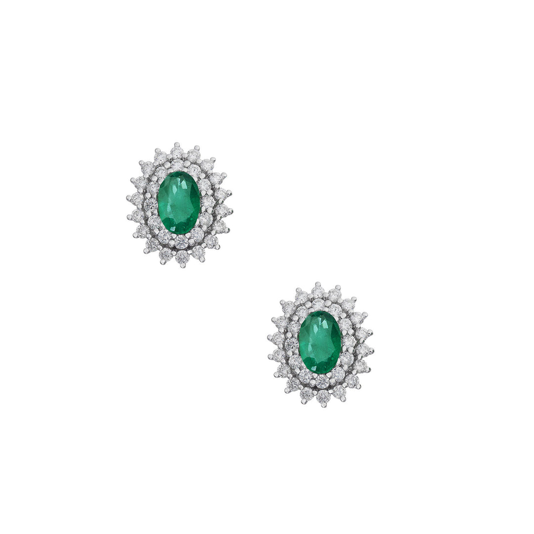 Comete Orecchini in Oro e Diamanti bianchi, Smeraldo ovale ORB1107