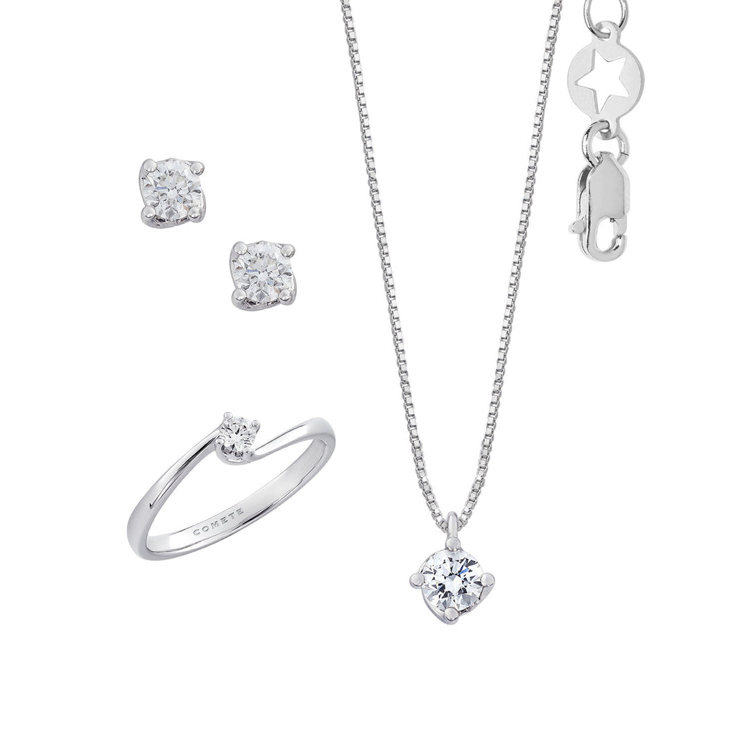 Comete Collana, Anello e Orecchini in Oro 750‰ e Diamante bianco KIT168827151141