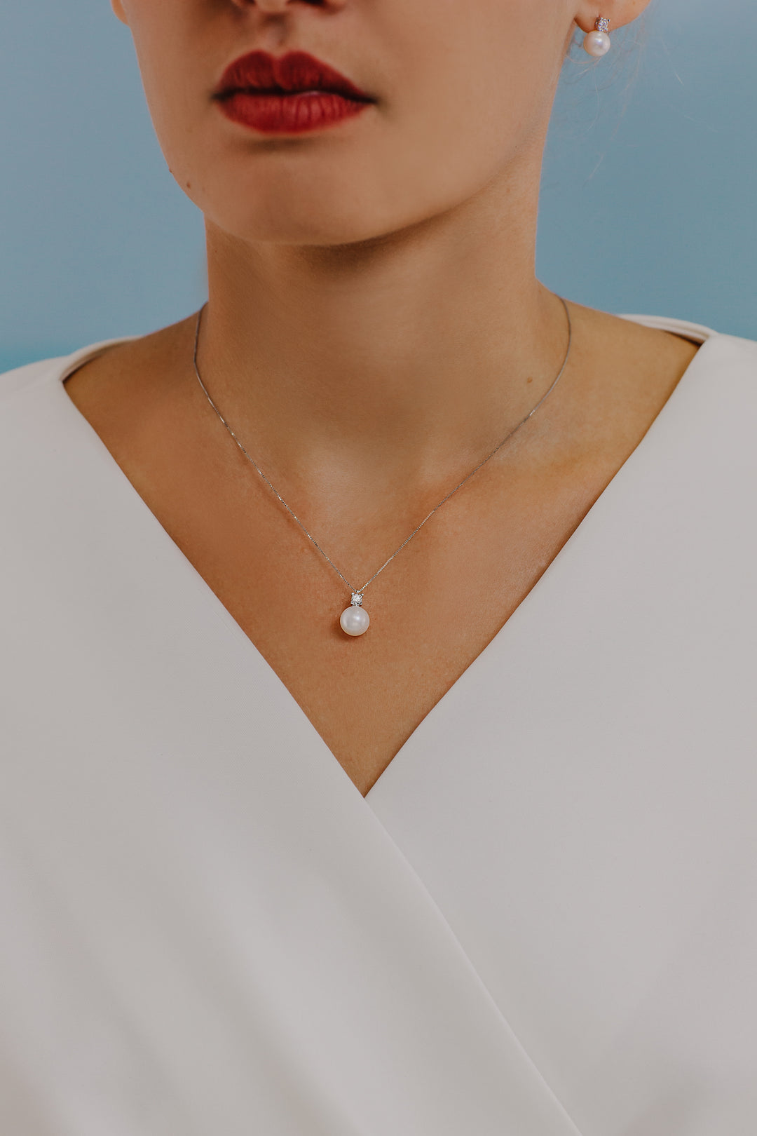 Comete Girocollo Punto luce Perla in Oro e Diamante GLP592
