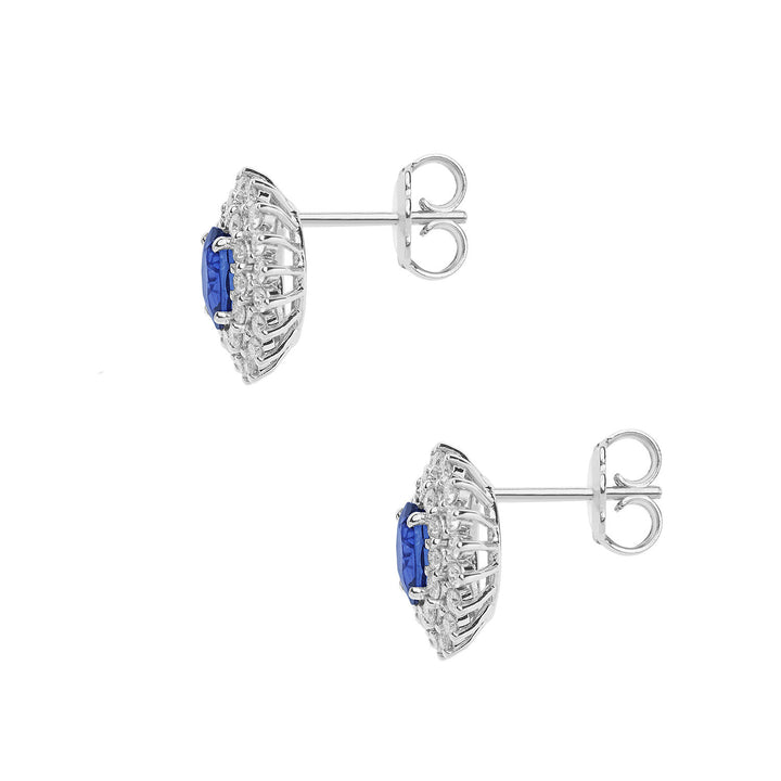Comete Orecchini in Oro Diamanti e Zaffiri blu ovali ORB1056