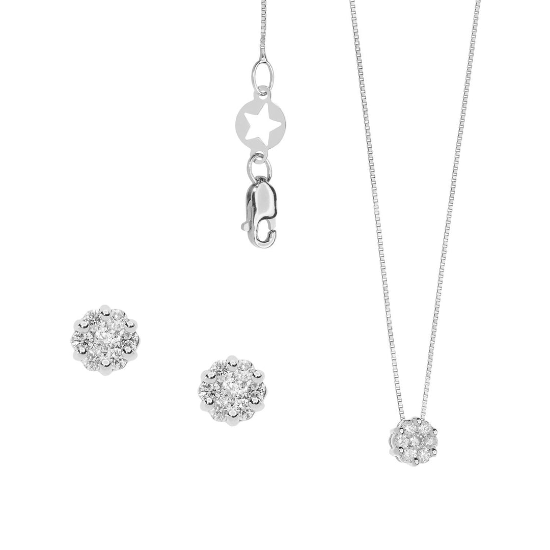 Comete Collana e Orecchini in Oro rose di Diamanti KIT15491016