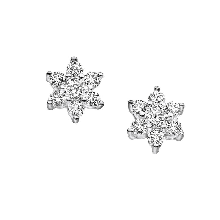 Comete Orecchini fiore in Oro rose di Diamanti ORB604