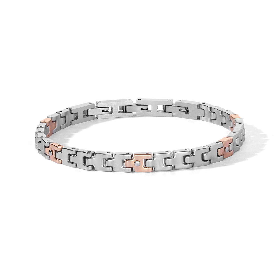Comete Bracciale in Acciaio, zirconi bianchi e pvd rosa UBR1311