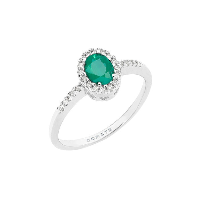 Comete Anello in Oro Diamanti e Smeraldo ovale ANB2702S3