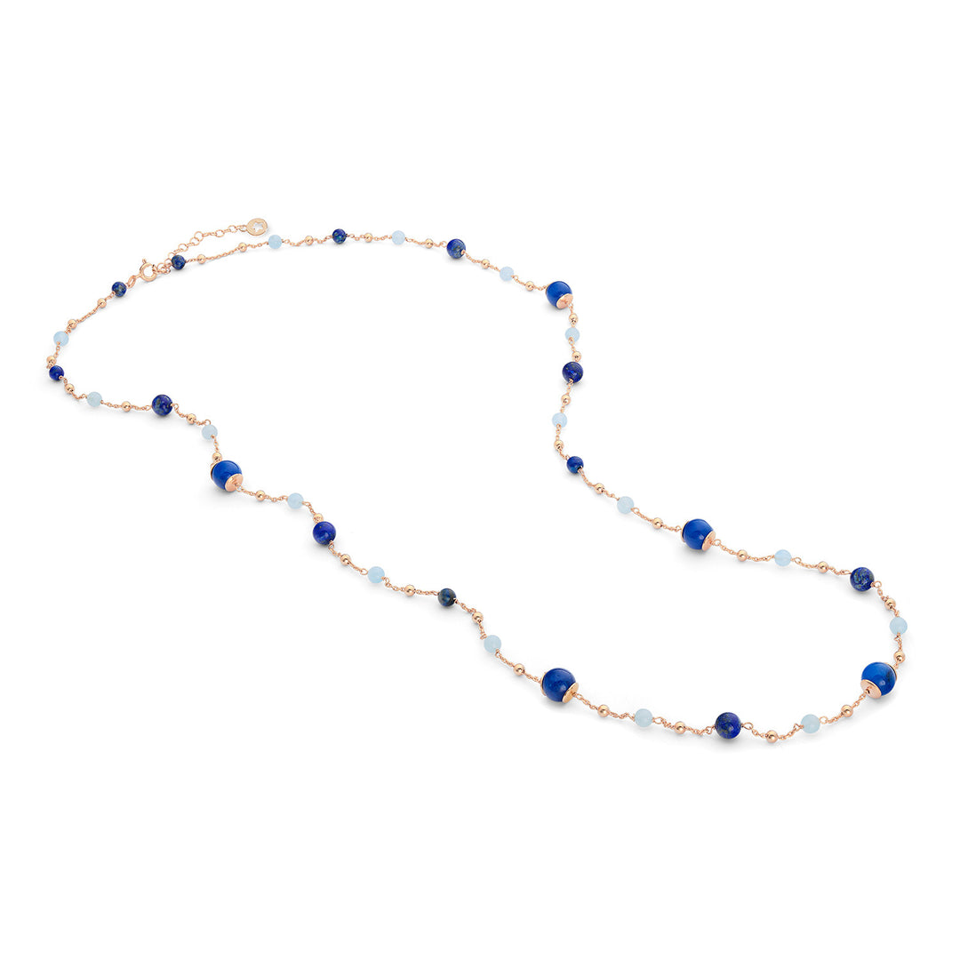 Comete Collana Argento 925‰ con Acquamarina, Lapis, Quarzo colorato GLA268