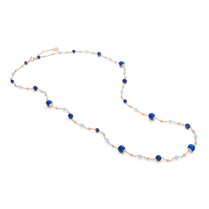 Comete Collana Argento 925‰ con Acquamarina, Lapis, Quarzo colorato GLA268