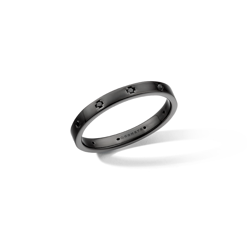 Comete Anello in Argento 925‰ rutenio, zirconi neri UAN131M22