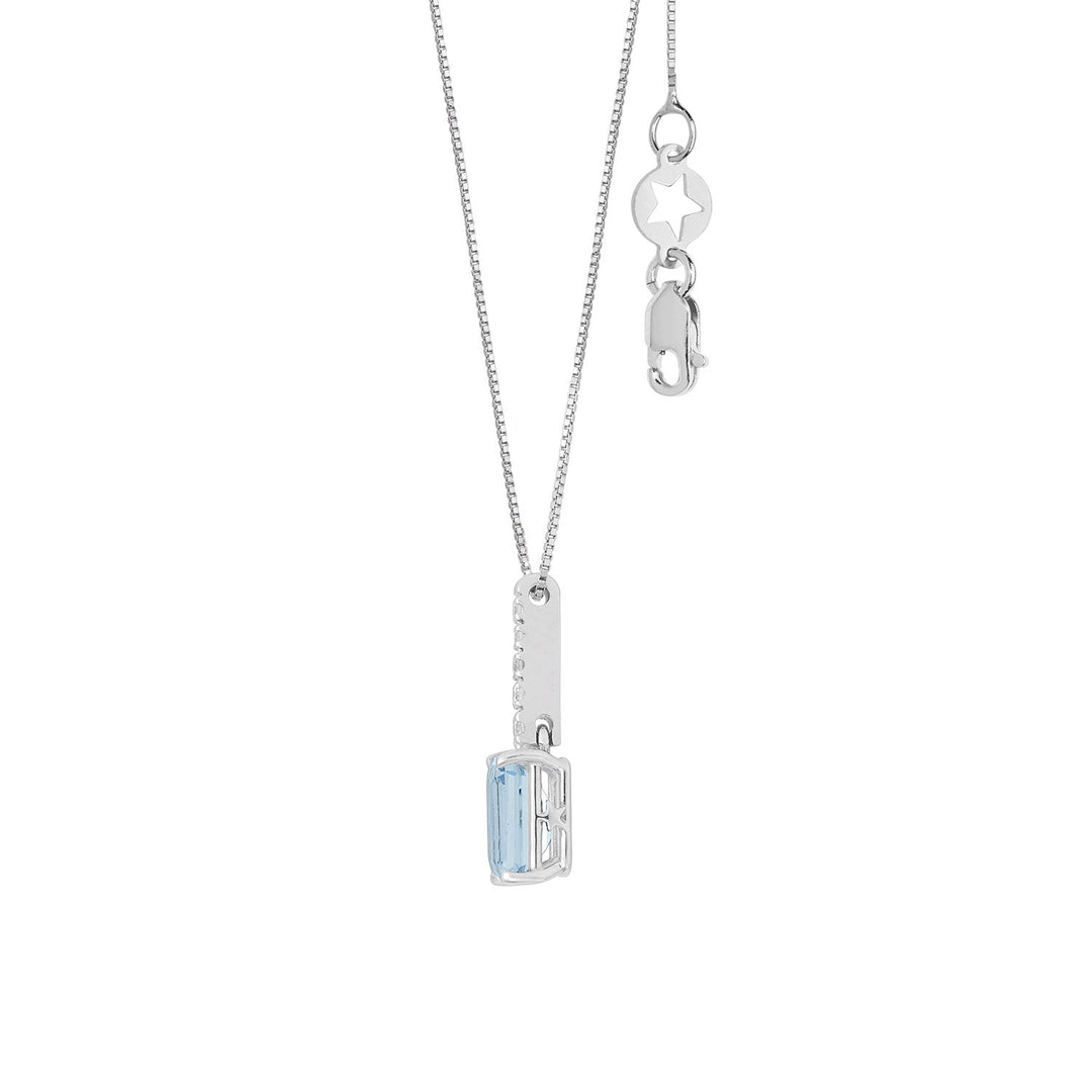 Comete Collana Acquamarina ottagonale in Oro e Diamanti GLQ318