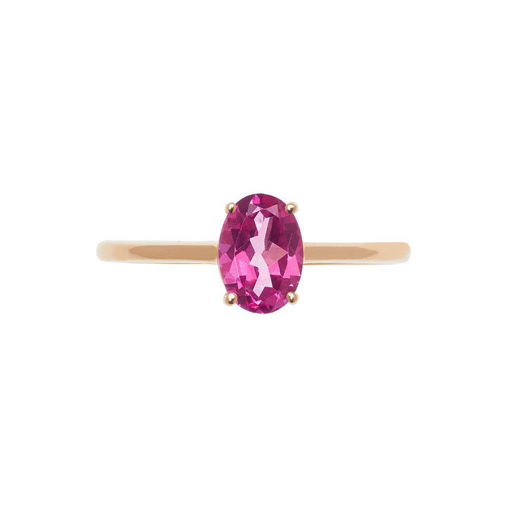 Comete Anello in Oro rosa con Topazio Rosa Ovale ANB2678