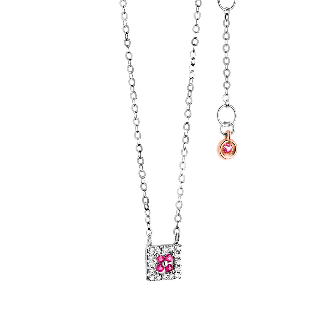 Comete Collana in Oro bianco con diamanti e Rubini GLB962