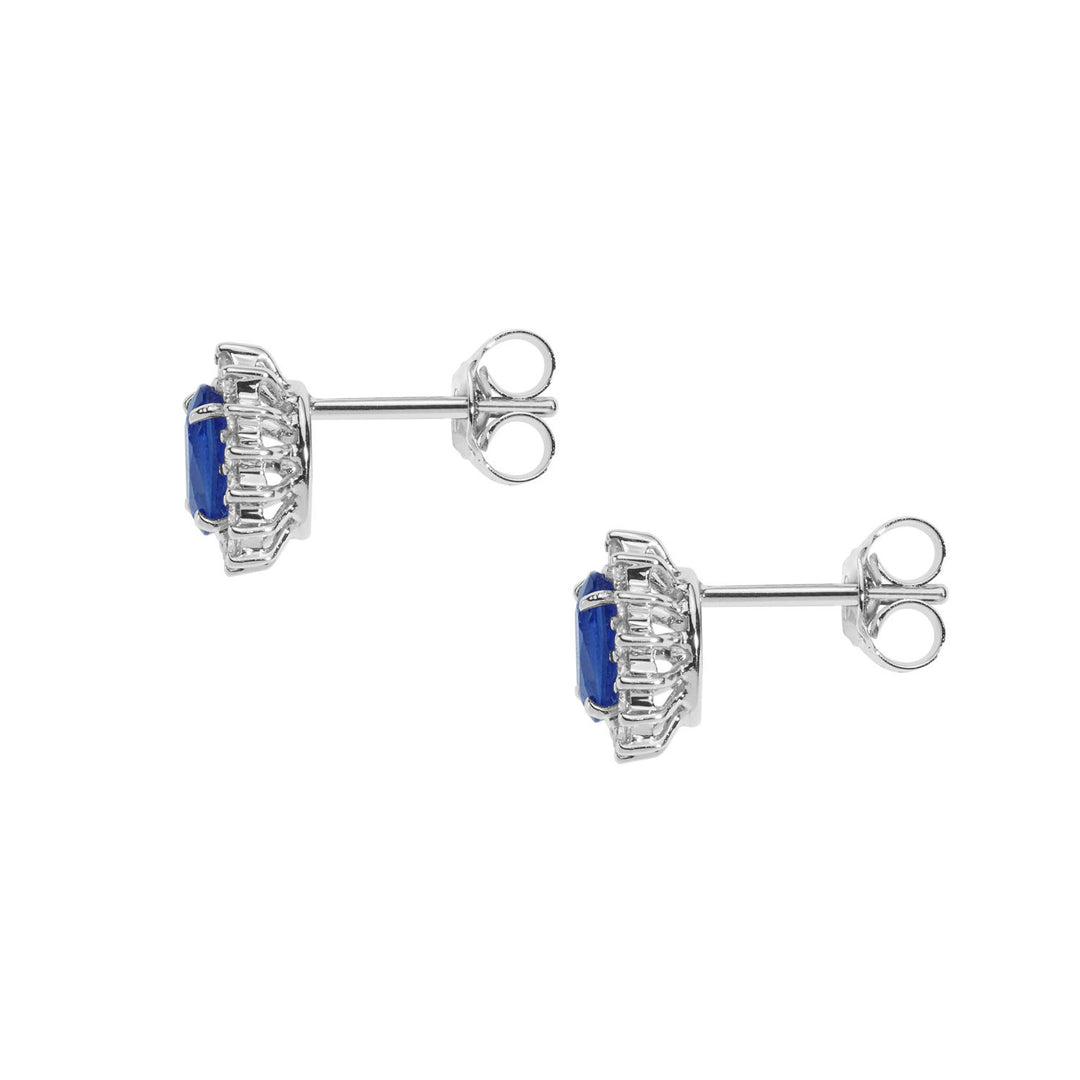 Comete Orecchini in Oro Diamanti e Zaffiri blu ovali ORB1022