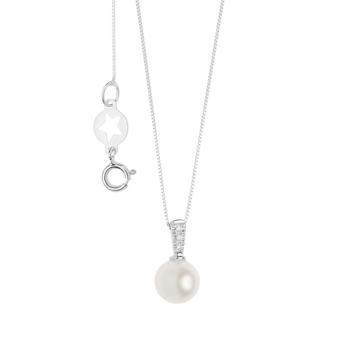Comete Collana con Perla e Diamanti bianchi GLP623