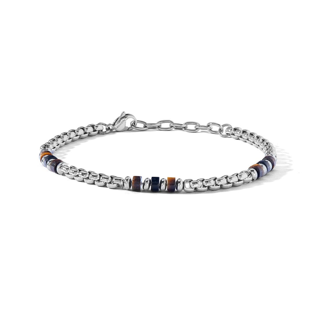 Comete Bracciale in Acciaio, Occhio di Tigre e Onice nera UBR1270