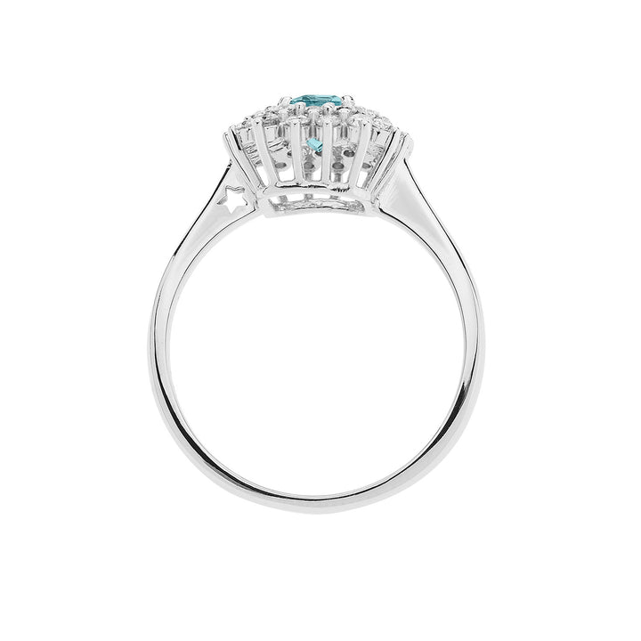 Comete Anello in Oro Diamanti e Acquamarina ottagonale ANQ324