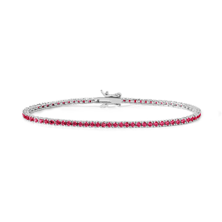 Comete Tennis in Argento e cristalli color rubino BRA172M17