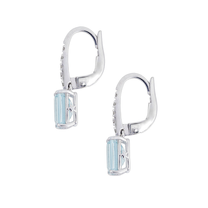 Achteckige Aquamarin-Ohrringe von Comete aus Gold und Diamanten ORQ278