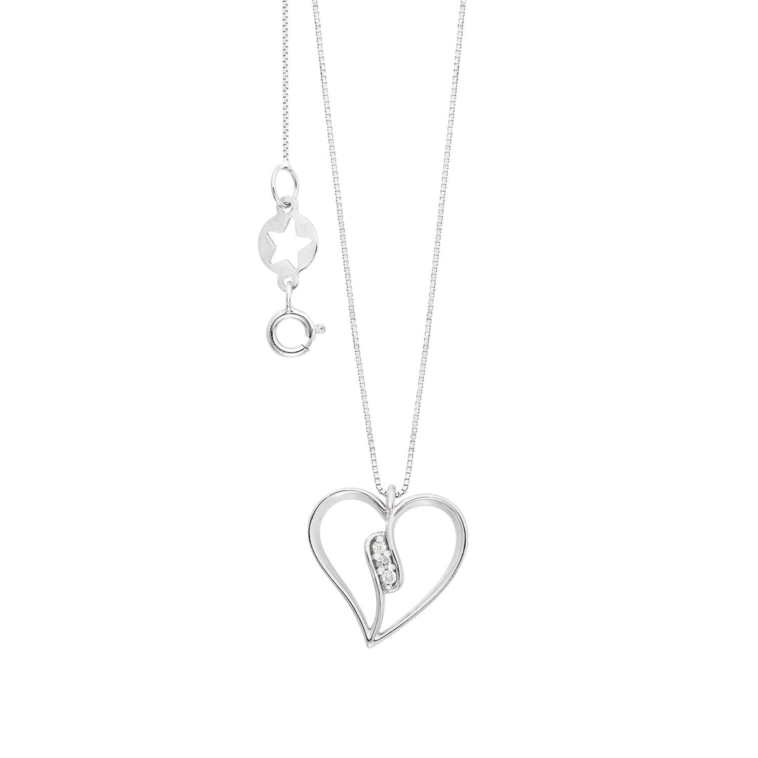 Comete Collana cuore in Oro bianco 750‰ con Diamanti bianchi GLB1703