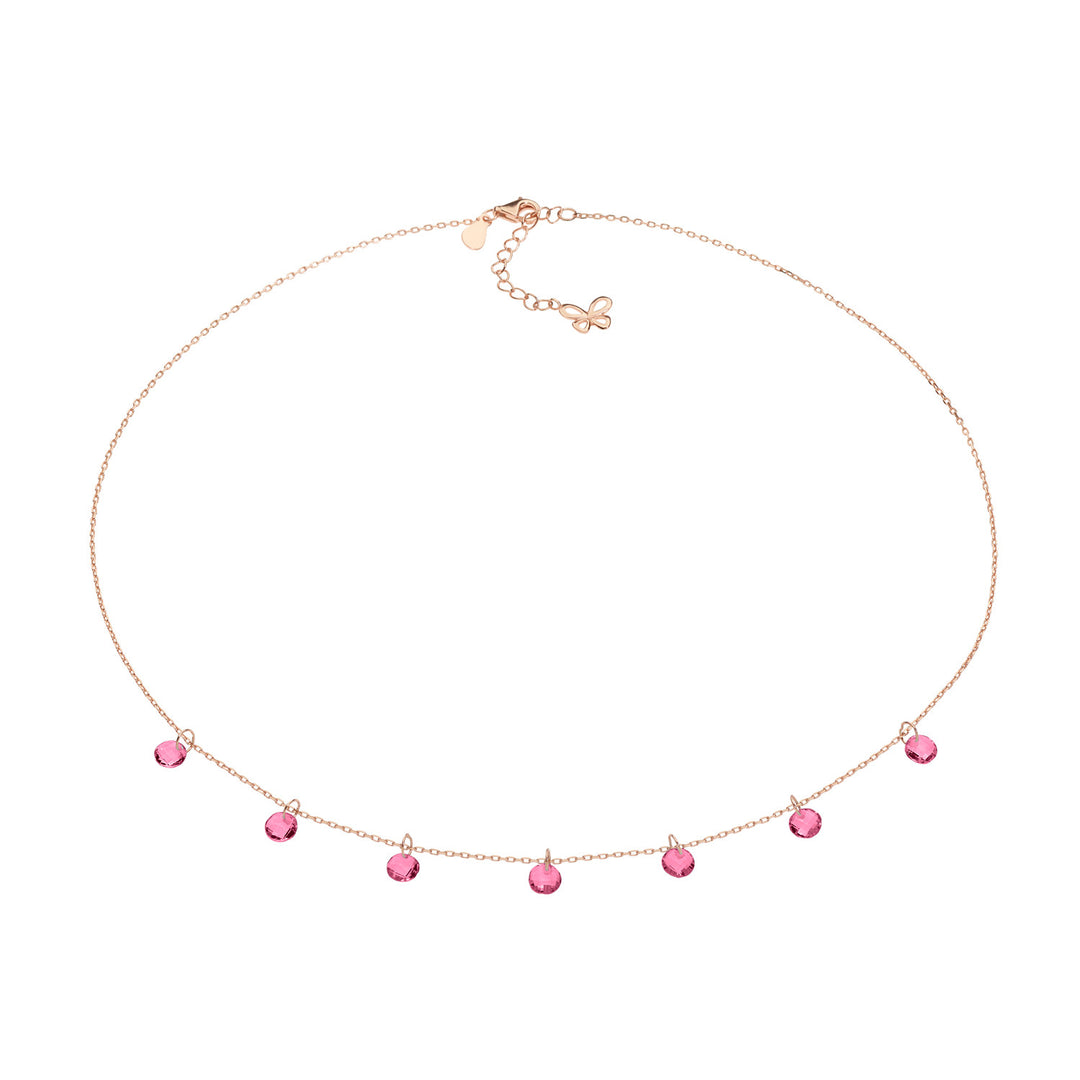 Comete Girocollo in Argento e cristalli briolette rubino GLA172