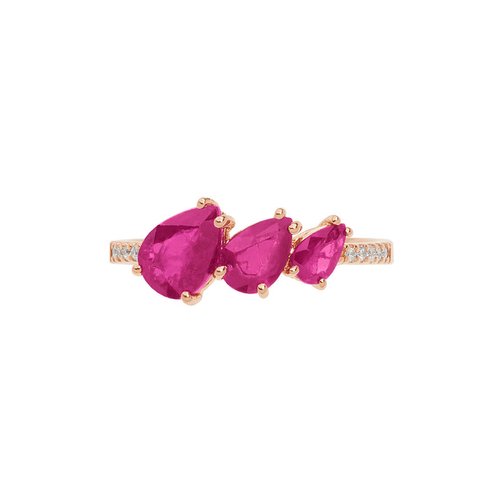 Comete Anello in Oro rosa Diamanti e Rubini Goccia ANB2638