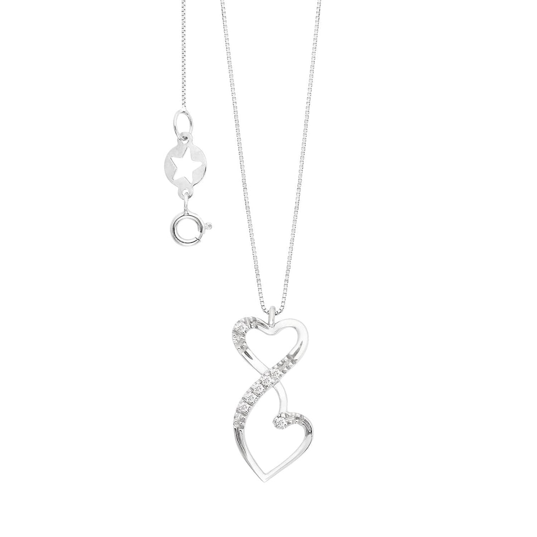 Comete Collana cuori in Oro bianco 750‰ e Diamanti bianchi GLB1705