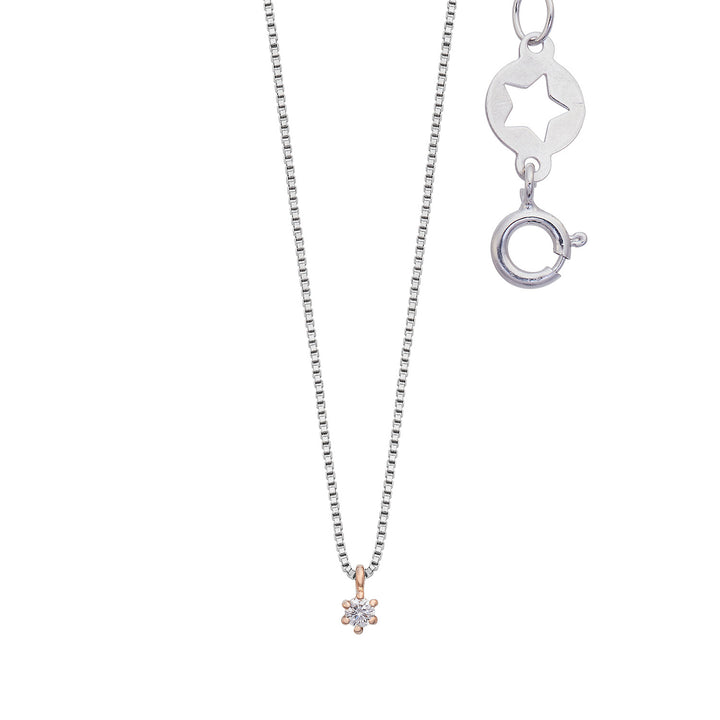 Comete Girocollo in Oro bianco e rosè 750‰ e Diamanti GLB1651