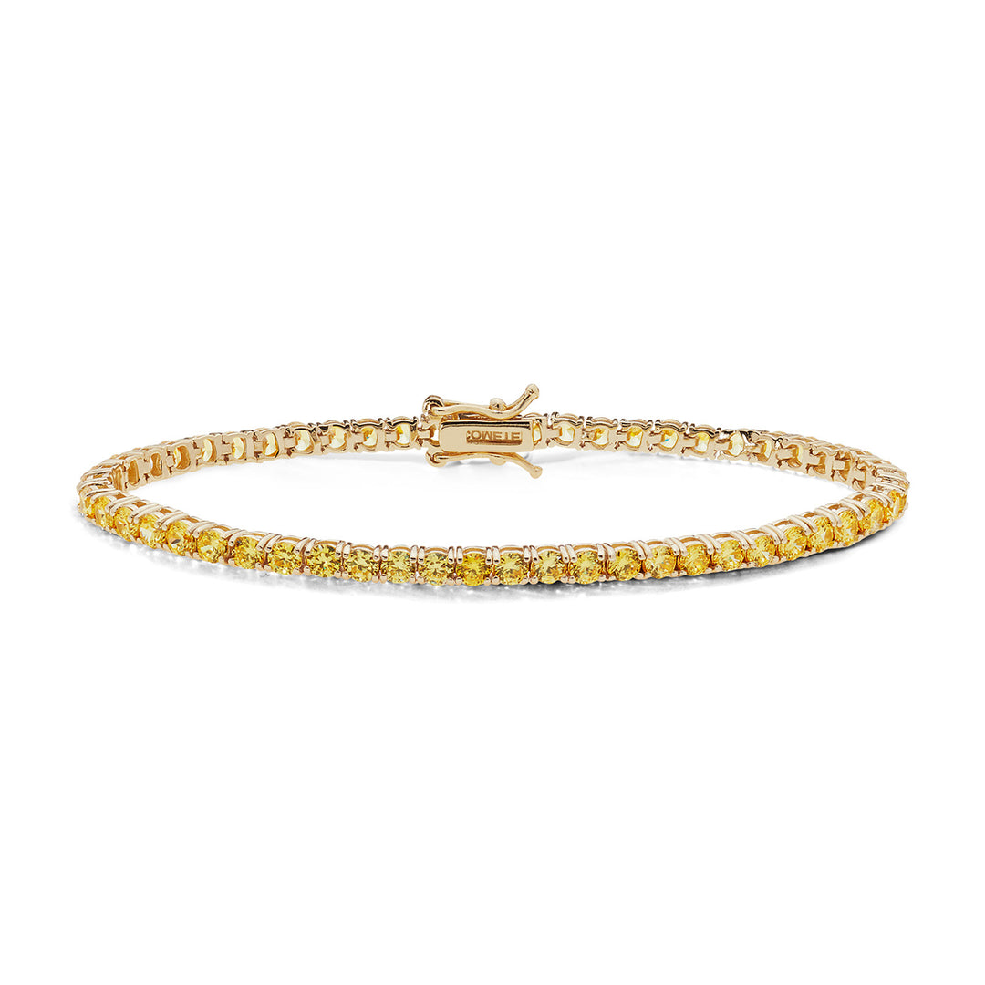 Comete Tennis in Argento giallo e zirconi champagne BRA237M18