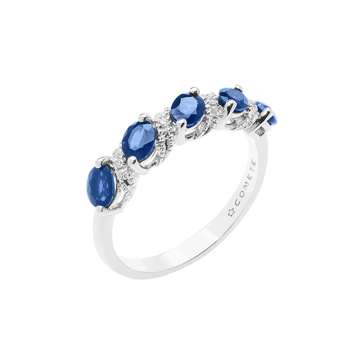 Comete Anello fedina con Zaffiro e Diamanti ANB2666