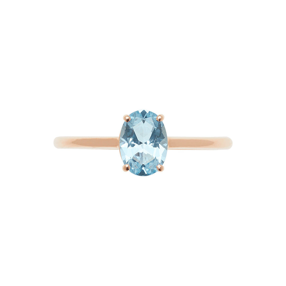 Comete Anello in Oro rosa con Topazio Azzurro Ovale ANB2679