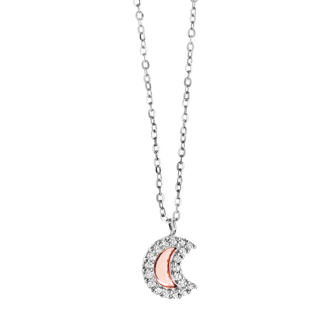 Comete Collana Luna in Oro bianco e rosè con Diamanti GLB826
