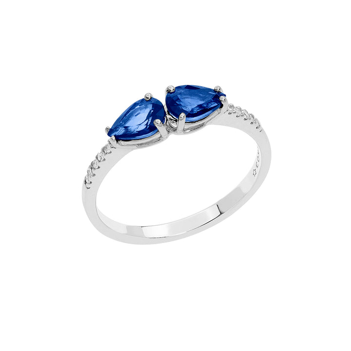 Comete Anello in Oro Diamanti e Zaffiri Goccia ANB2635