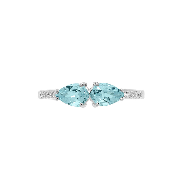 Comete Anello in Oro Diamanti e Acquamarina Goccia ANQ328